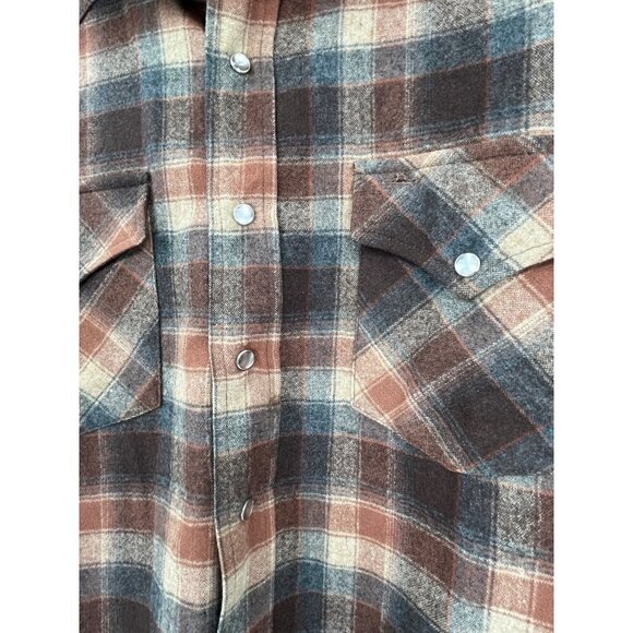 Pendleton Shirt Large Western Virgin Wool Tartan Pearl Snap High Grade USA - Picture 4 of 10